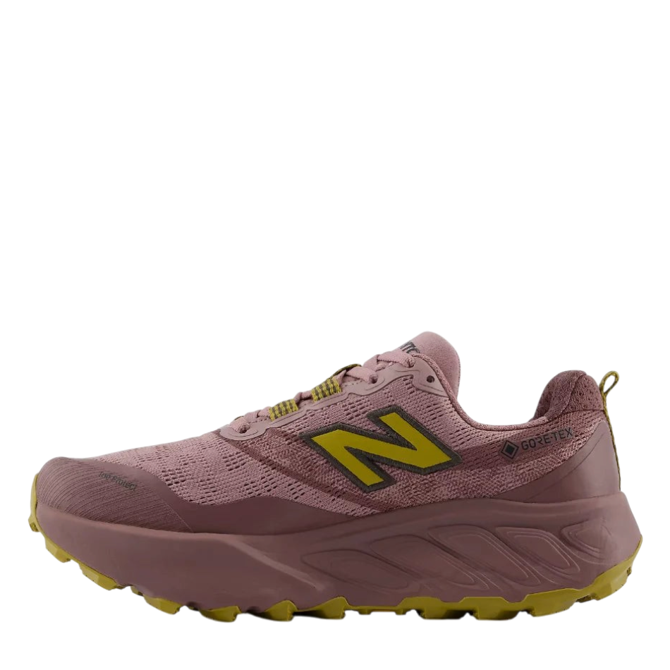 Up & Running New Balance Women's Hierro v9 GTX trail running shoe in pebble with Vibram outsole and GORE-TEX fabric