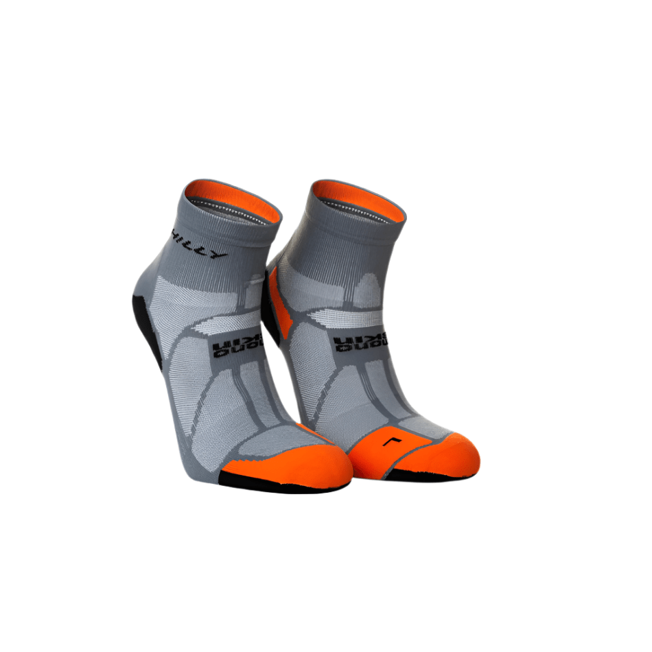Hilly Accessories Hilly Marathon Fresh Anklet Min Running Socks in Granite/Orange SS25 - Up and Running