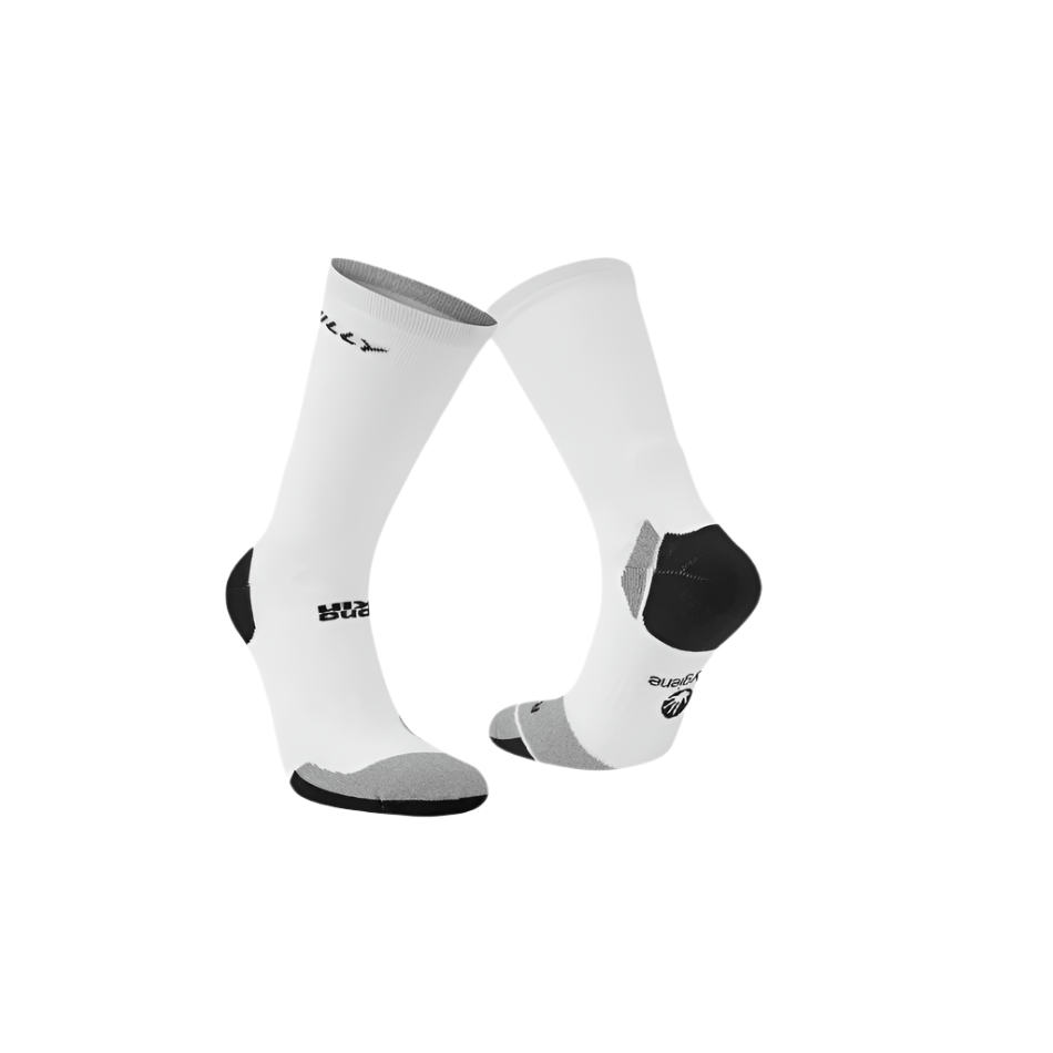 Hilly Accessories Hilly Marathon Fresh Crew Min Running Socks in White/Grey SS25 - Up and Running