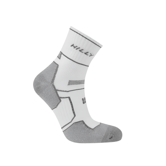Hilly Accessories Hilly Twin Skin Anklet Med Running Socks in White/Grey Marl SS25 - Up and Running