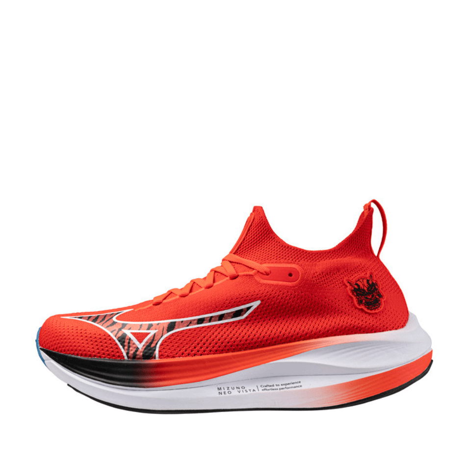 Mizuno Shoes Mizuno Unisex Neo Vista Running Shoes in Mizuno Ignition Red/Black/Baseball Blue SS25 - Up and Running