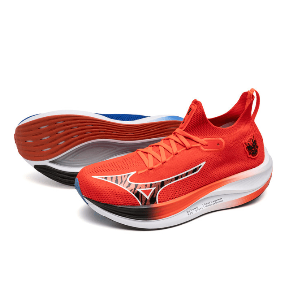 Mizuno Shoes Mizuno Unisex Neo Vista Running Shoes in Mizuno Ignition Red/Black/Baseball Blue SS25 - Up and Running