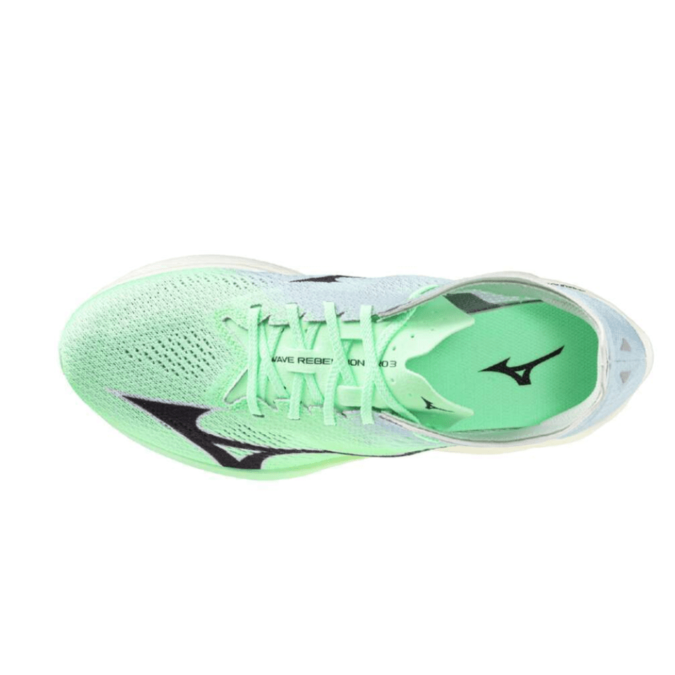 Mizuno Shoes Mizuno Unisex Wave Rebellion Pro 3 Running Shoes in Neo Mint/Black/Hint of Mint SS25 - Up and Running