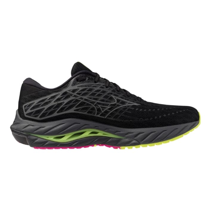 Mizuno Shoes Mizuno Wave Inspire 20 Men's Running Shoes-Black/Silver/Sunny Lime AW24 - Up and Running