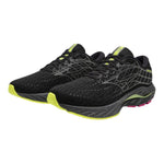 Mizuno Shoes Mizuno Wave Inspire 20 Men's Running Shoes-Black/Silver/Sunny Lime AW24 - Up and Running