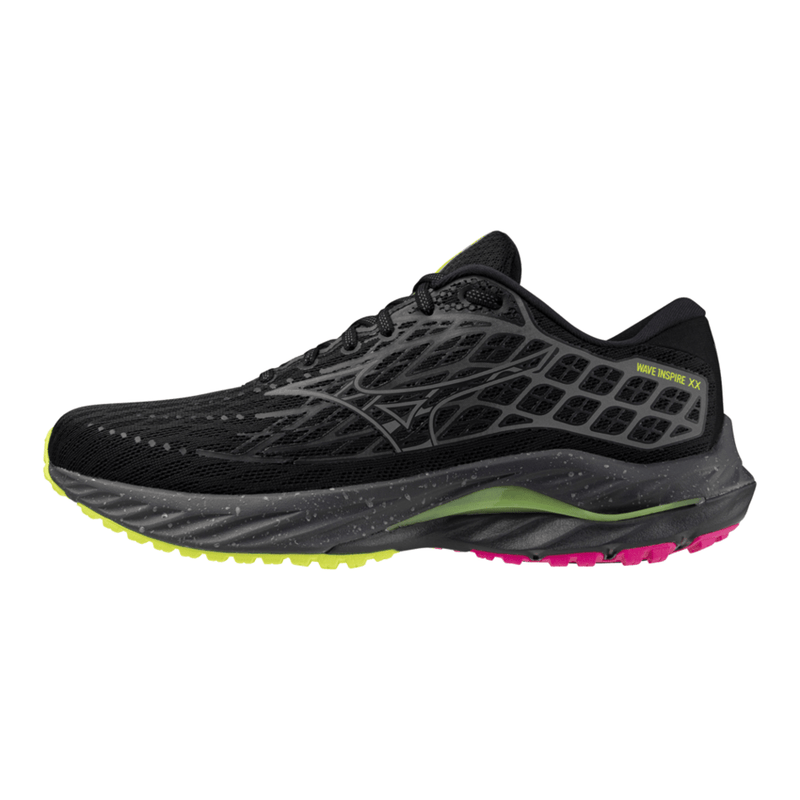 Mizuno Shoes Mizuno Wave Inspire 20 Women's Running Shoes-Black/Silver/Sunny Lime AW24 - Up and Running