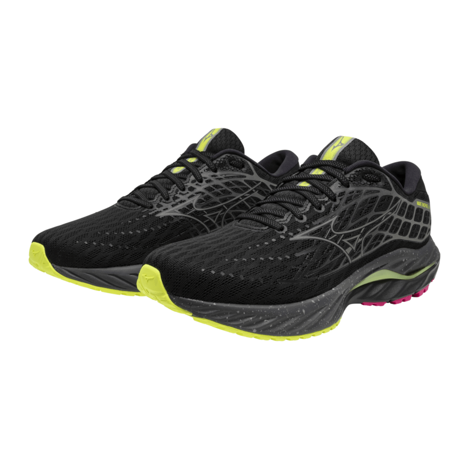 Mizuno Shoes Mizuno Wave Inspire 20 Women's Running Shoes-Black/Silver/Sunny Lime AW24 - Up and Running