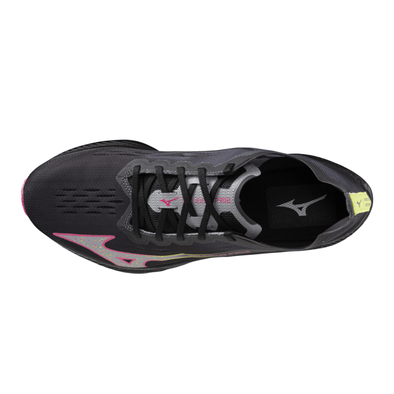 Mizuno Shoes Mizuno Wave Rebellion Pro 2 Men's Running Shoes-Black/Silver/Pink/Tetra-AW24 - Up and Running