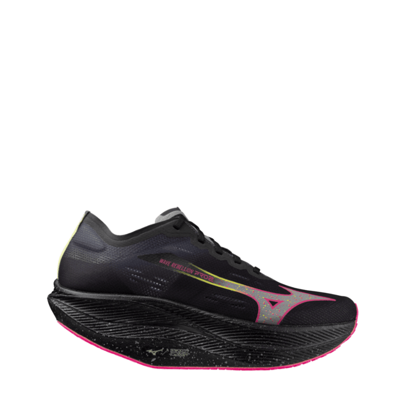 Mizuno Shoes Mizuno Wave Rebellion Pro 2 Men's Running Shoes-Black/Silver/Pink/Tetra-AW24 - Up and Running