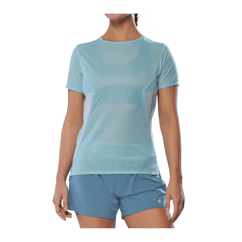 Mizuno Clothing Mizuno Women's DryAeroFlow Graphic Tee in Cloud Blue SS25 - Up and Running