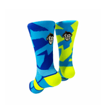 Monkey Sox Clothing Monkey Sox Podium Bolt Sports Socks in Blue/Yellow - Up and Running