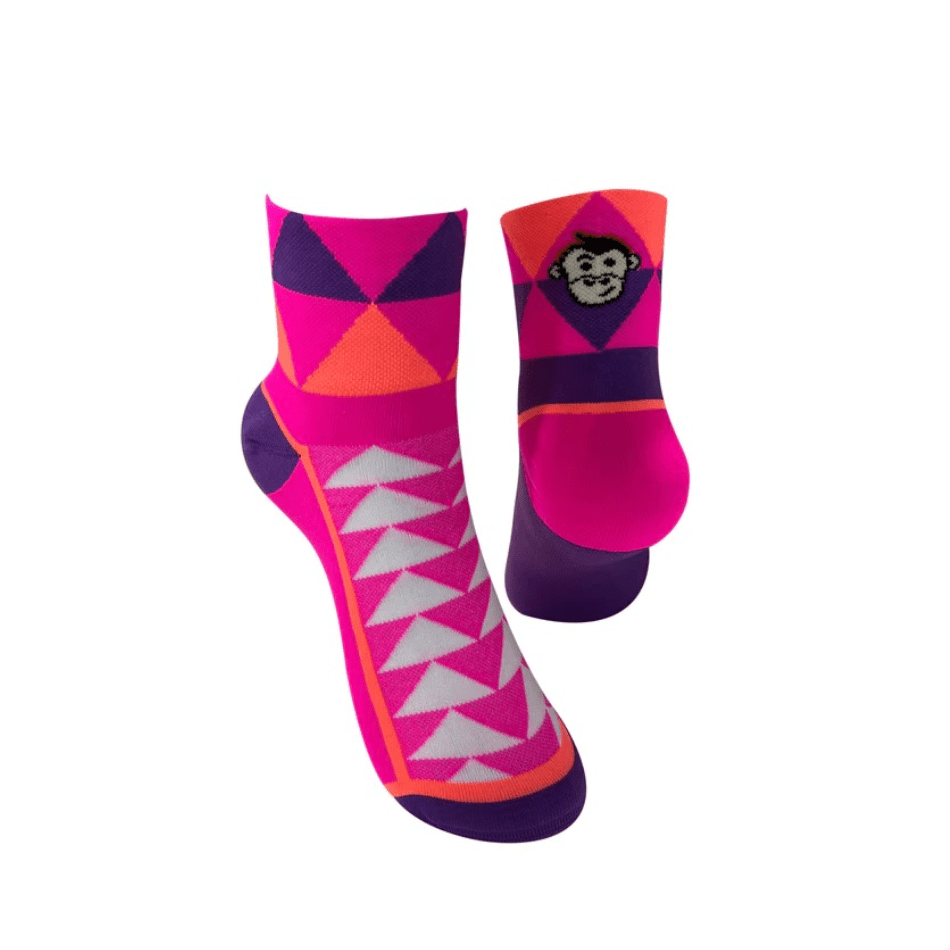 Monkey Sox Socks Monkey Sox Ultra Geo Sport Socks in Pink/Purple - Up and Running