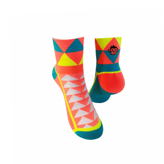 Monkey Sox Accessories Monkey Sox Ultra Geo Sports Socks in Orange/Blue SS25 - Up and Running
