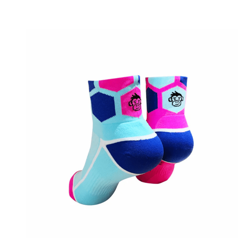 Monkey Sox Accessories Monkey Sox Ultra Hex Sports Socks in Pink/Turquoise - Up and Running