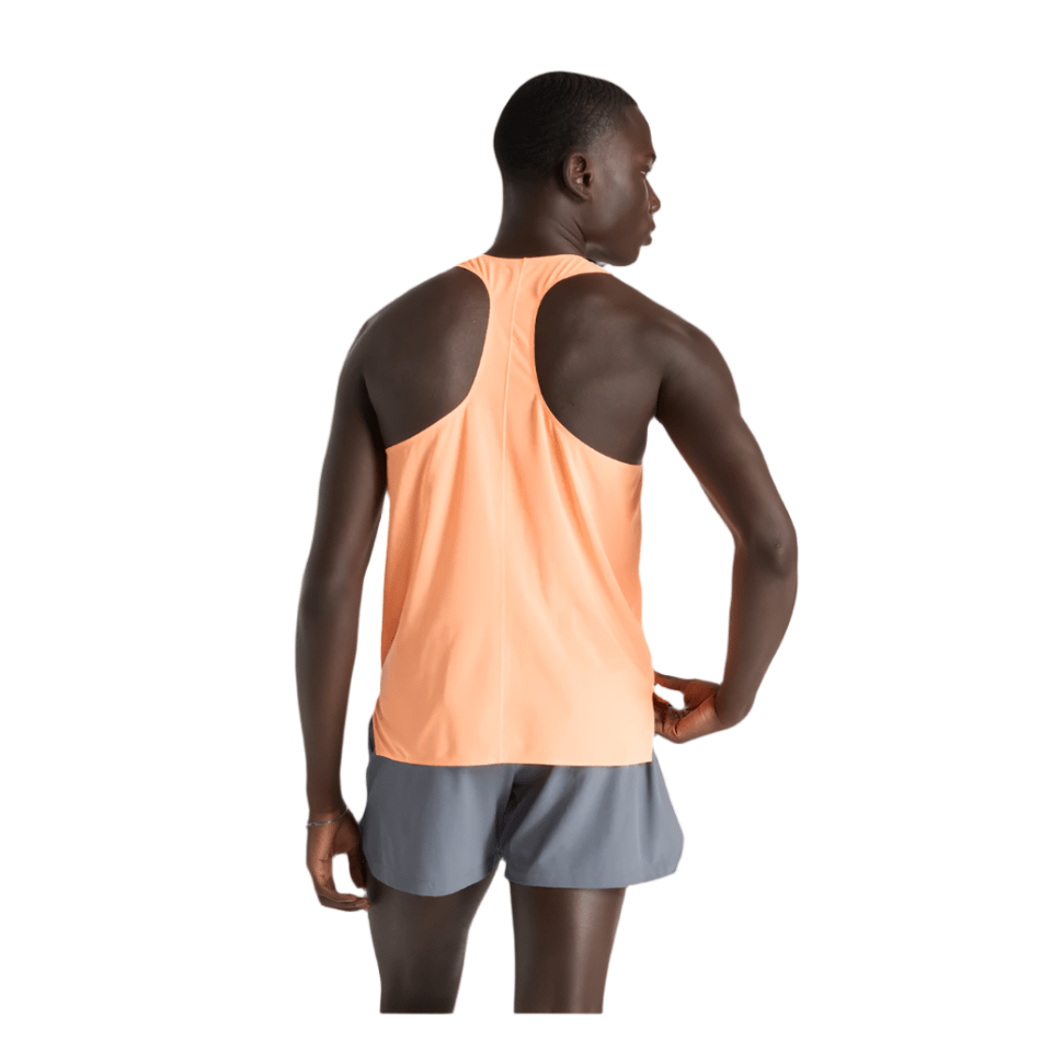 New Balance Clothing New Balance Men's Race Day Ultralight Singlet in Hot Mango SS25 - Up and Running