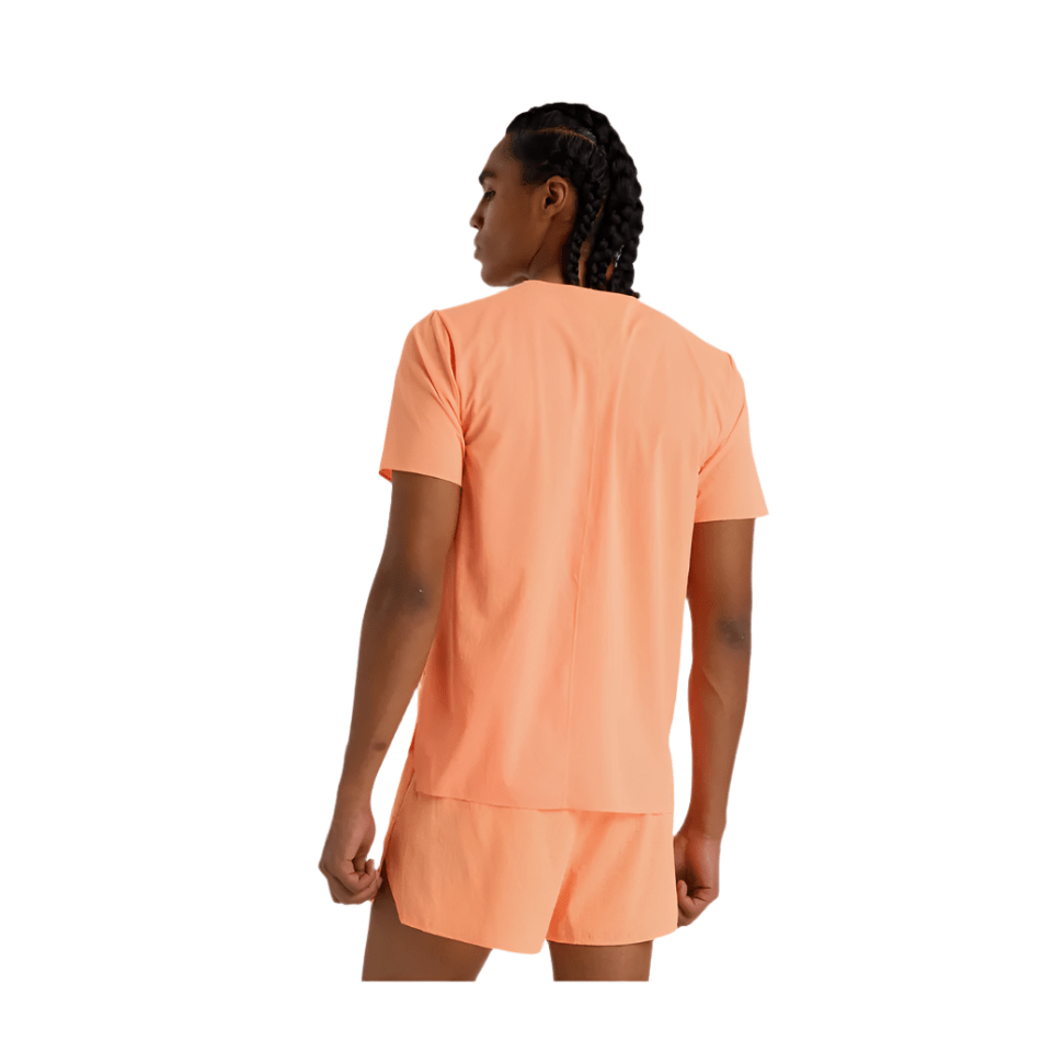 New Balance Clothing New Balance Men's Race Day Ultralight Tee in Hot Mango SS25 - Up and Running