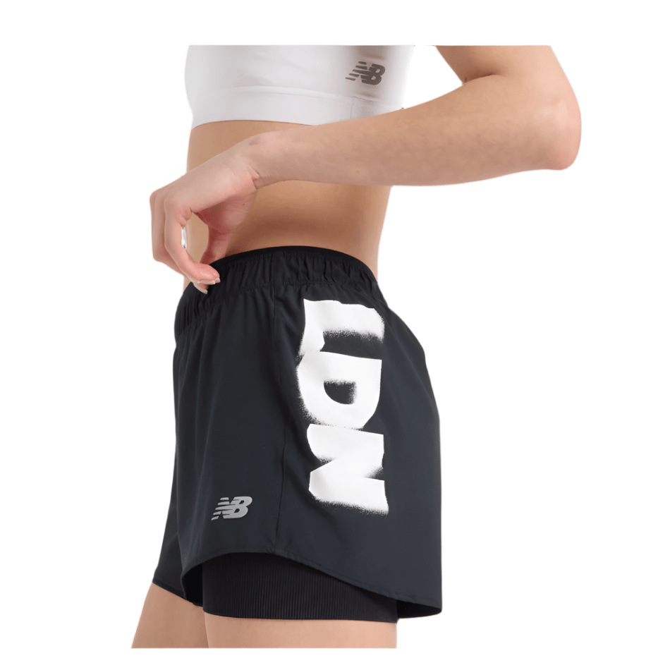 New Balance Clothing New Balance Women's 3" London Marathon RC 2-in-1 Short in Black SS25 - Up and Running
