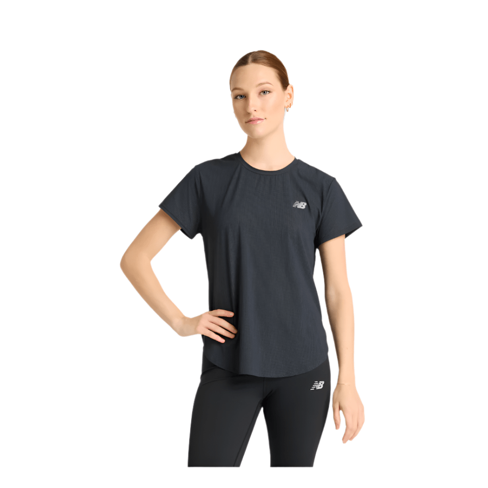 New Balance Clothing New Balance Women's Seasonal Race Day Ultralight T-shirt in Black SS25 - Up and Running