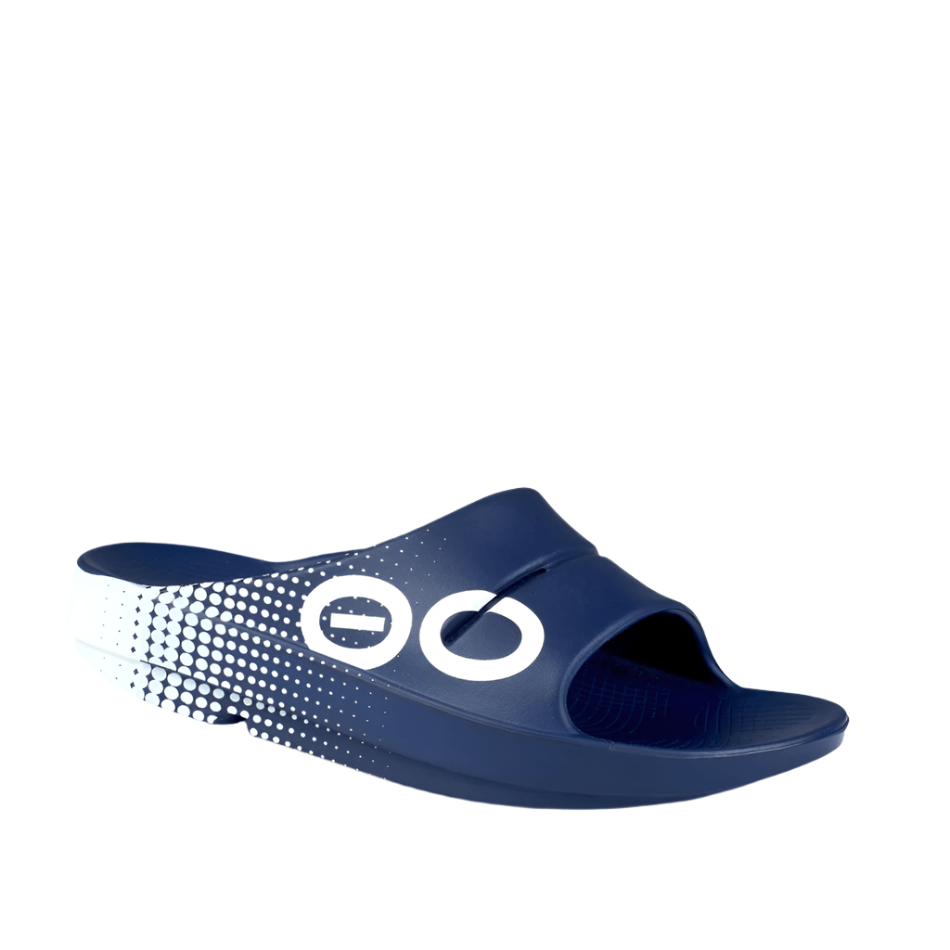 Oofos Accessories OOFOS Men's OOahh Sport Slide Sandals in Navy Matrix SS25 - Up and Running