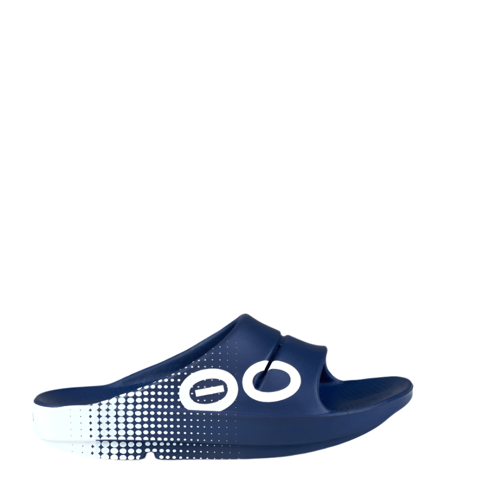 Oofos Accessories OOFOS Men's OOahh Sport Slide Sandals in Navy Matrix SS25 - Up and Running