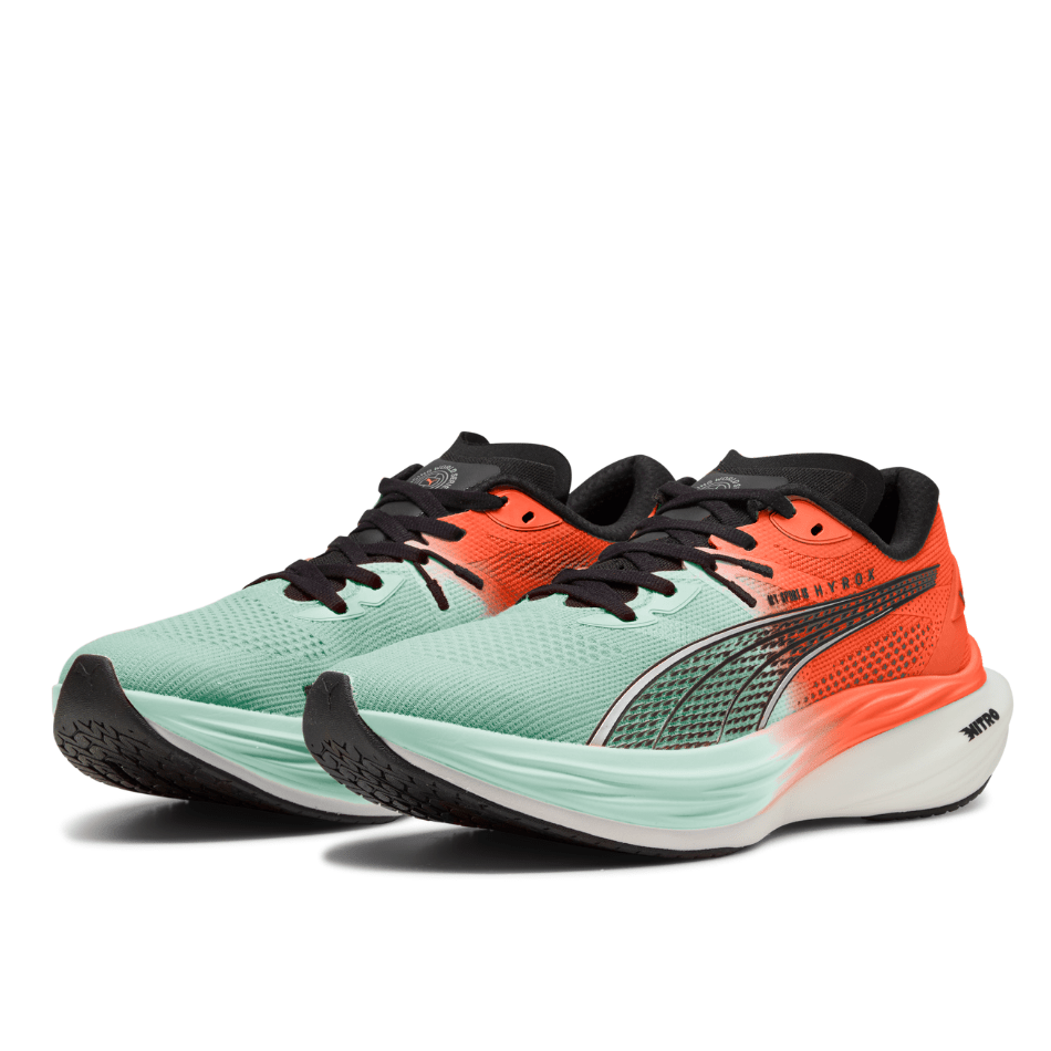 PUMA Shoes Puma Men's Deviate NITRO 3 Hyrox Running Shoes in Glowing Red/Mint Melt AW25 - Up and Running
