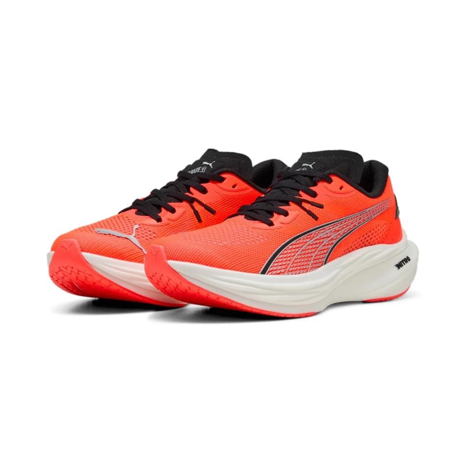PUMA Shoes Puma Men's Deviate Nitro 3 Running Shoes in Glowing Red/PUMA Black SS25 - Up and Running