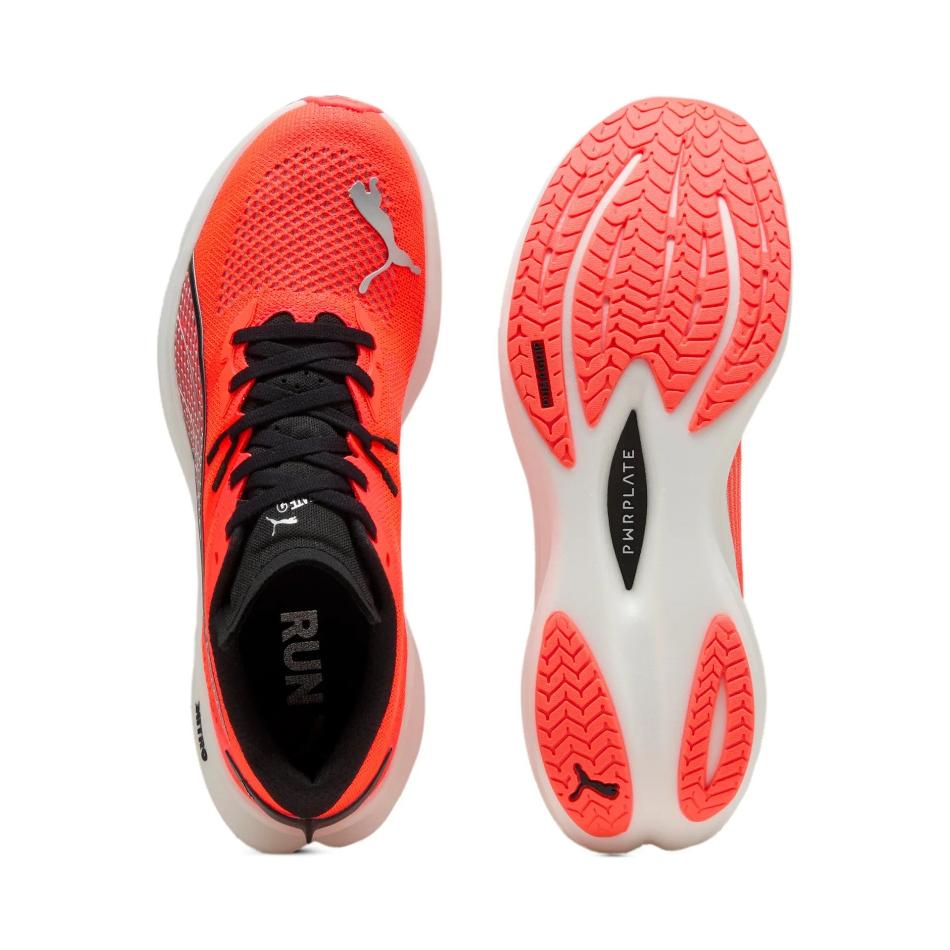 PUMA Shoes Puma Men's Deviate Nitro 3 Running Shoes in Glowing Red/PUMA Black SS25 - Up and Running