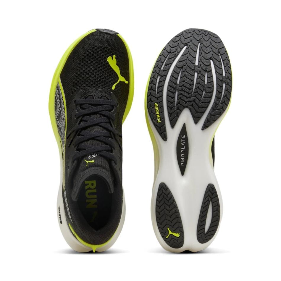 PUMA Shoes Puma Men's Deviate Nitro 3 Running Shoes in PUMA Black/Yellow Alert SS25 - Up and Running