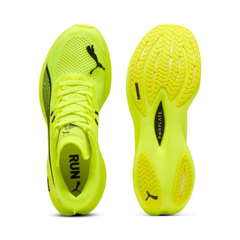 PUMA Shoes Puma Men's Deviate Nitro 3 Running Shoes in Yellow Alert/PUMA Black SS25 - Up and Running