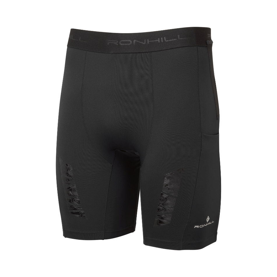 Ronhill Clothing Ronhill Men's Tech All-Terrain 8 Inch Stretch Short in All Black SS25 - Up and Running