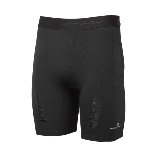 Ronhill Clothing Ronhill Men's Tech All-Terrain 8 Inch Stretch Short in All Black SS25 - Up and Running