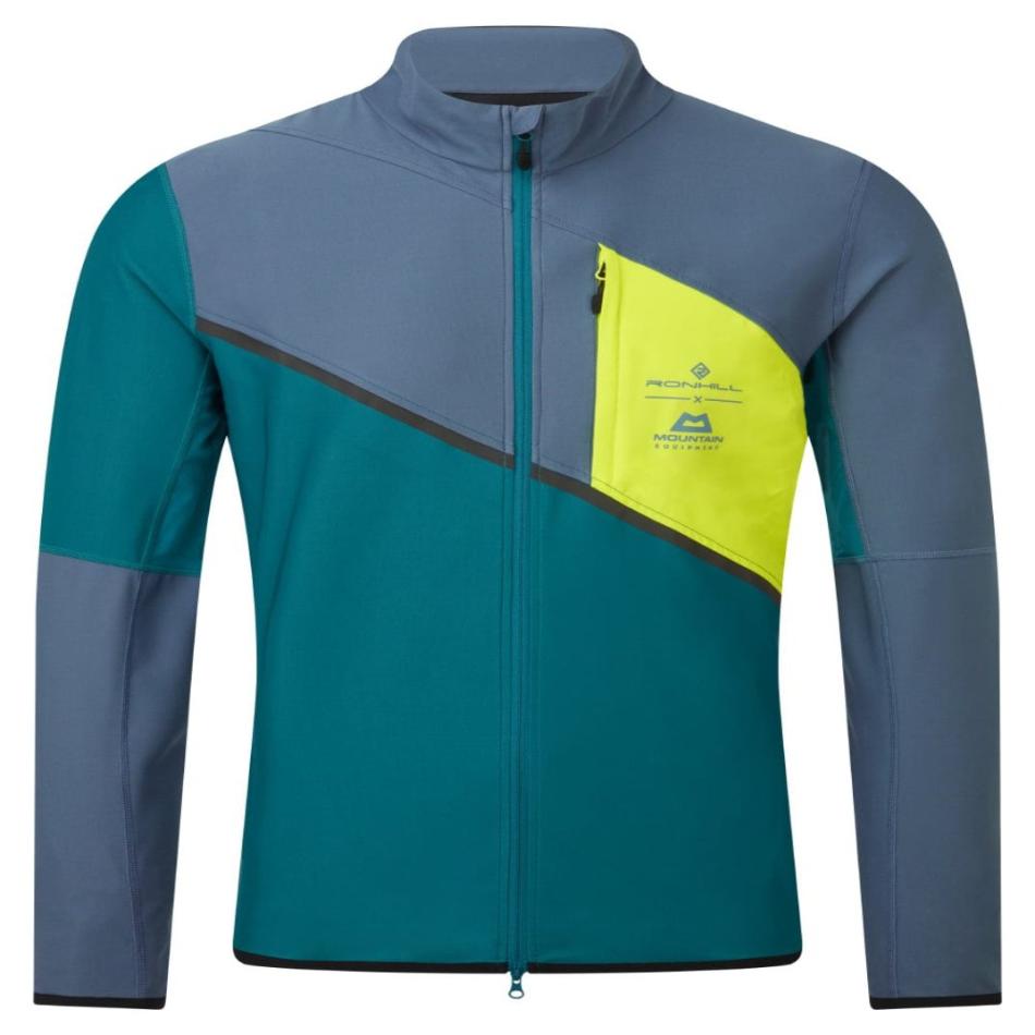 Ronhill Clothing Ronhill Men's Tech Gore-Tex Wind stopper Jacket in Deep Teal/Lake/Acid AW24 - Up and Running