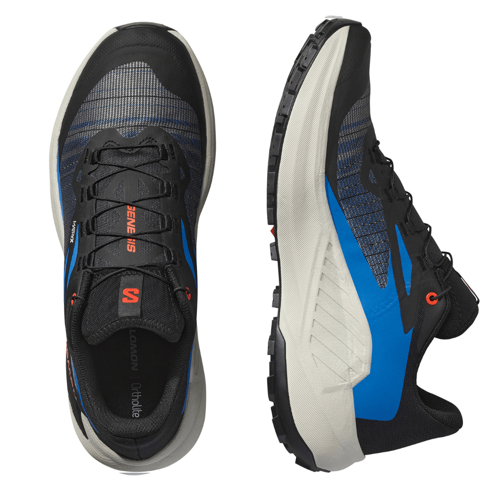 Salomon Shoes Salomon Men's Genesis Running Shoes in Black/French Blue/Cherry Tomato SS25 - Up and Running