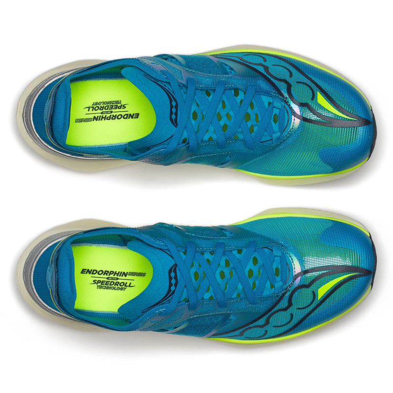 Saucony Shoes Saucony Endorphin Elite 3 Men's Running Shoes Viziblus/Citron AW24 - Up and Running