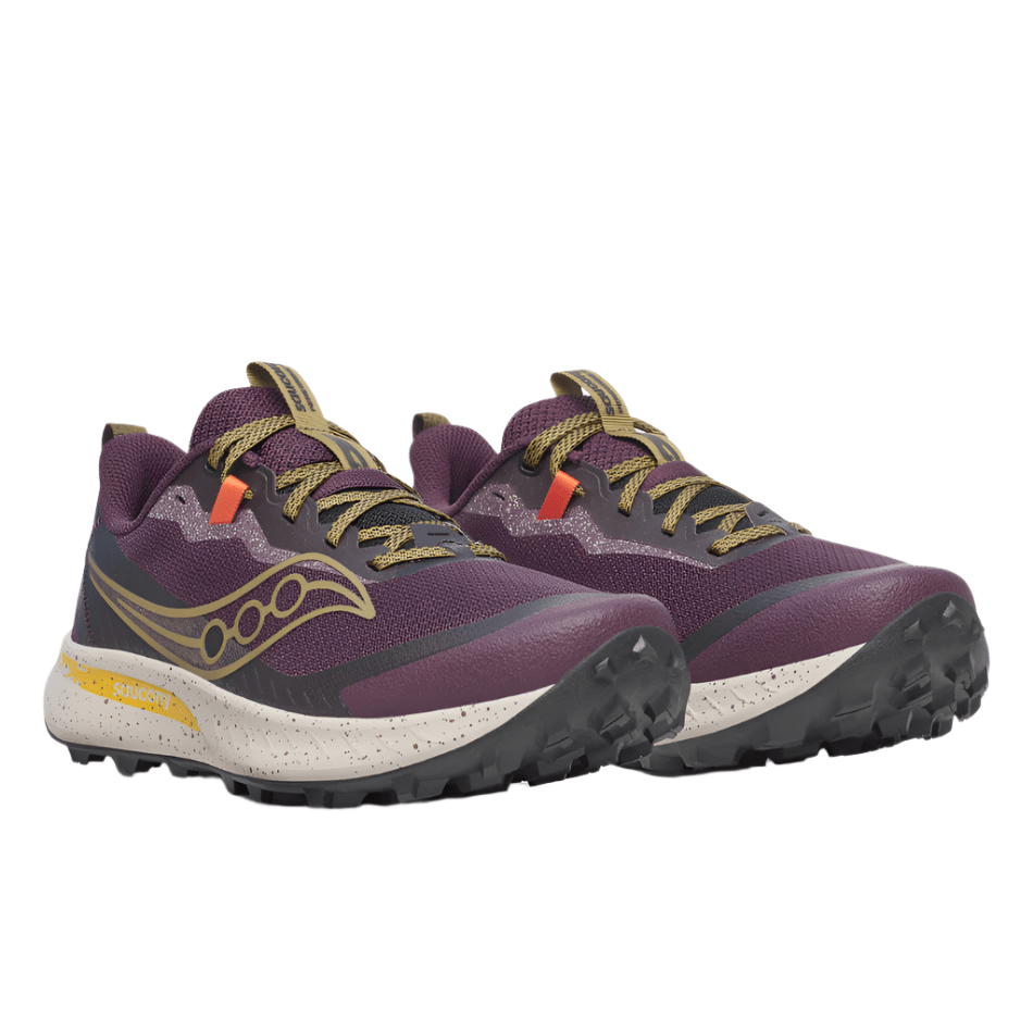 Saucony Shoes Saucony Men's Peregrine 15 Trail Running Shoes in Wine/Kodiak AW25 - Up and Running