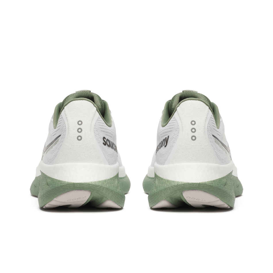 Saucony Shoes Saucony Men's Ride 18 Running Shoes in White/Olivine SS25 - Up and Running