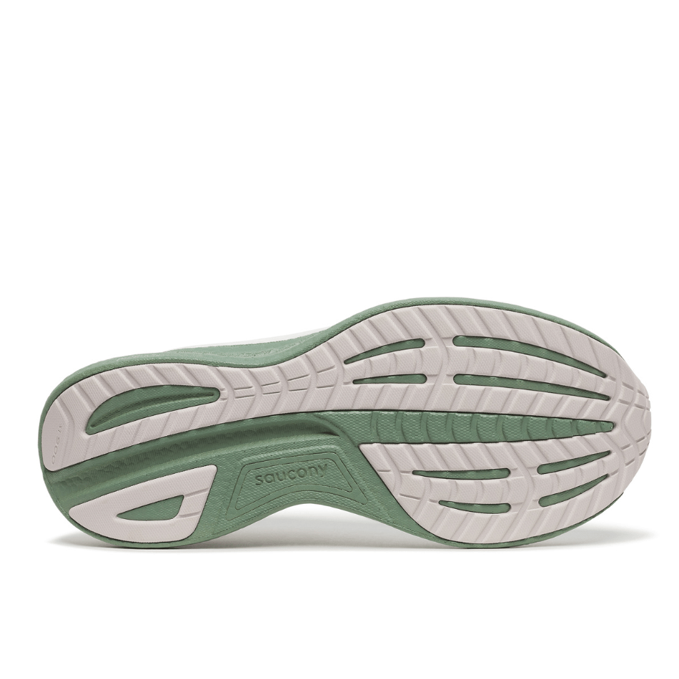 Saucony Shoes Saucony Men's Ride 18 Running Shoes in White/Olivine SS25 - Up and Running