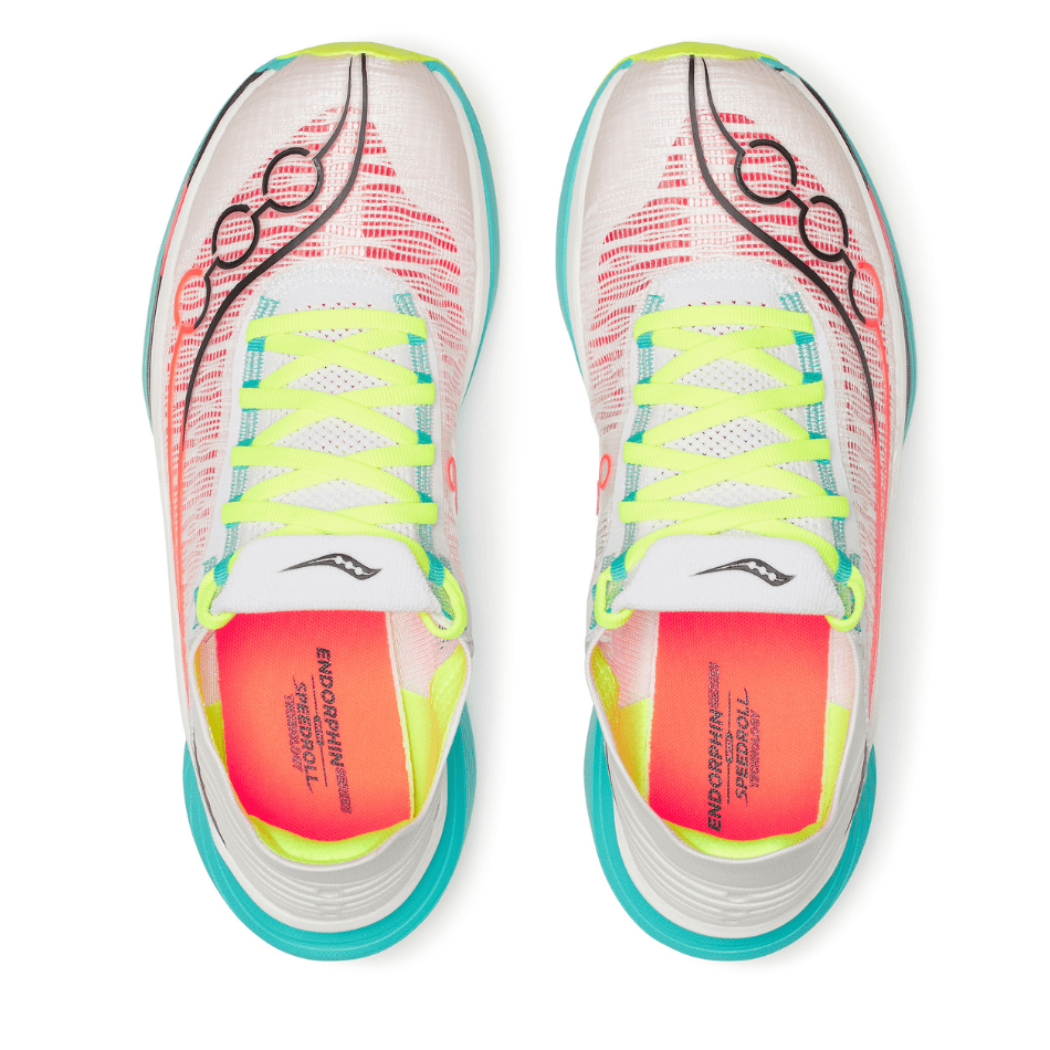 Saucony Shoes Saucony Unisex Endorphin Elite 2 Running Shoes in White/Mutant AW25 - Up and Running