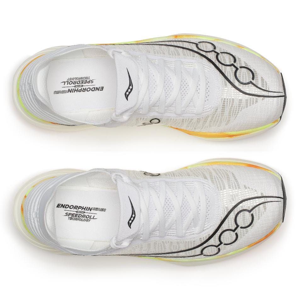 Saucony Shoes Saucony Unisex Endorphin Elite 2 Running Shoes in White/Peel SS25 - Up and Running