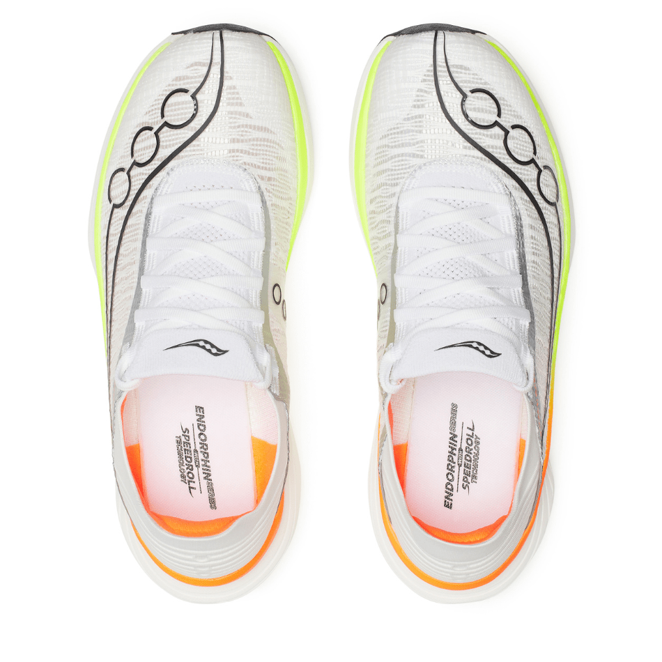 Saucony Shoes Saucony Unisex Endorphin Elite 2 Running Shoes in White/Vo2 AW25 - Up and Running