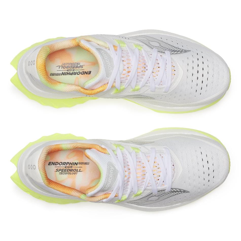 Saucony Shoes Saucony Women's Endorphin Speed 4 Running Shoes in White/Sunny SS25 - Up and Running