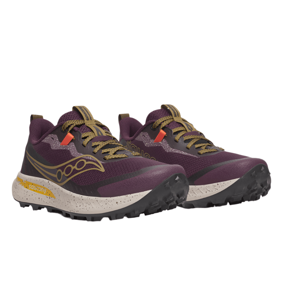Saucony Shoes Saucony Women's Peregrine 15 Trail Running Shoes in Wine/Kodiak AW25 - Up and Running