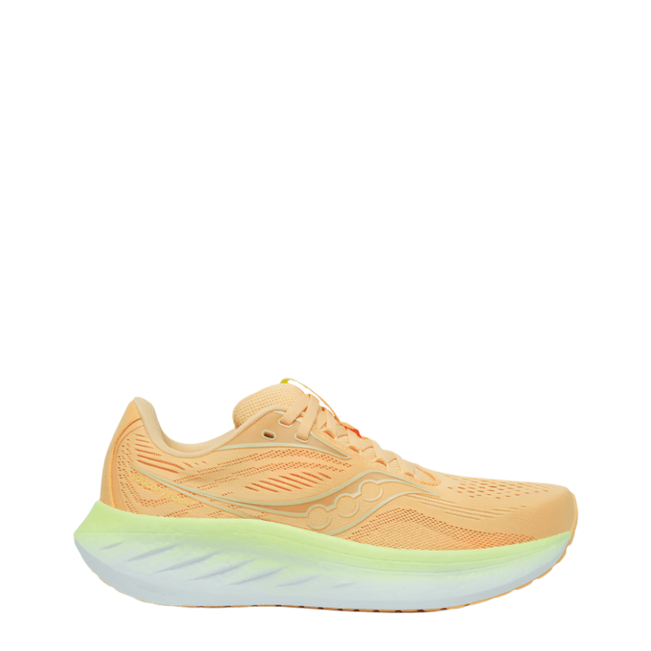 Saucony Shoes Saucony Women's Ride 18 Running Shoes in Peach/Sunny SS25 - Up and Running
