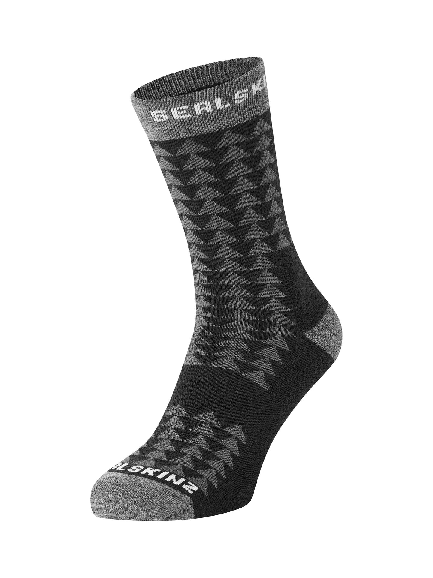 Sealskinz Accessories Sealskinz Hilgay Merino Mid Length Running Sock in Black SS25 - Up and Running