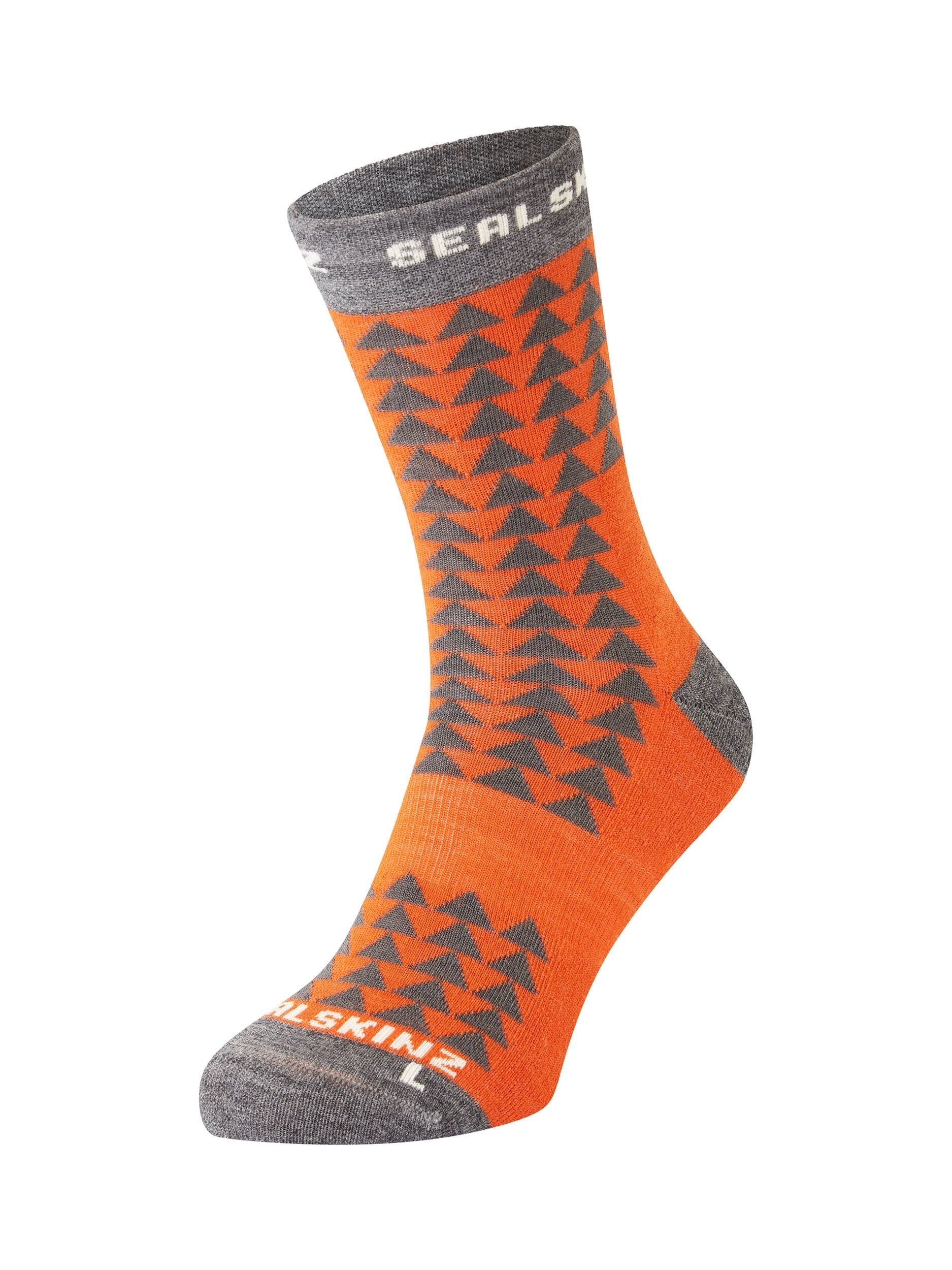 Sealskinz Accessories Sealskinz Hilgay Merino Mid Length Running Sock in Orange SS25 - Up and Running