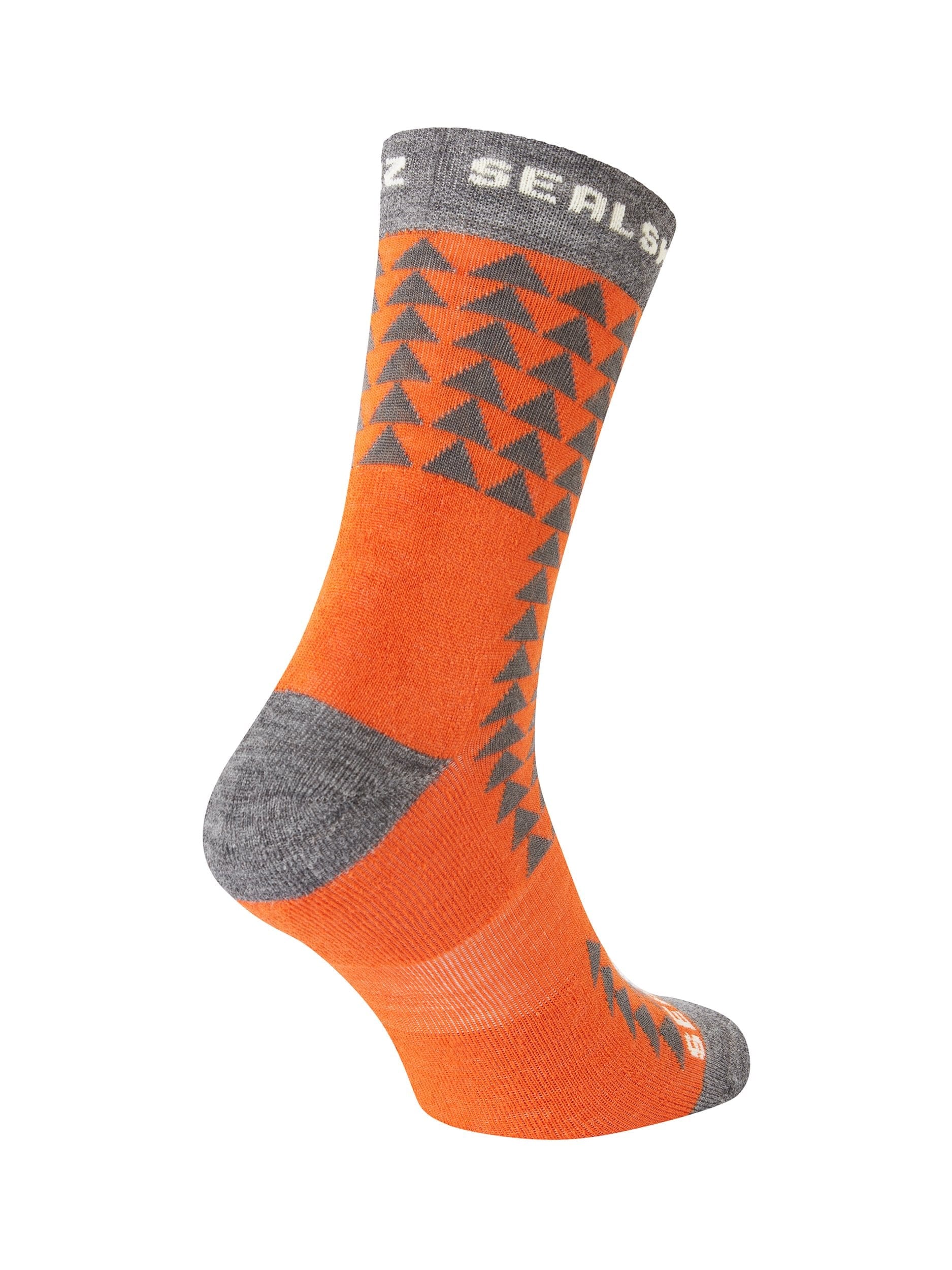 Sealskinz Accessories Sealskinz Hilgay Merino Mid Length Running Sock in Orange SS25 - Up and Running