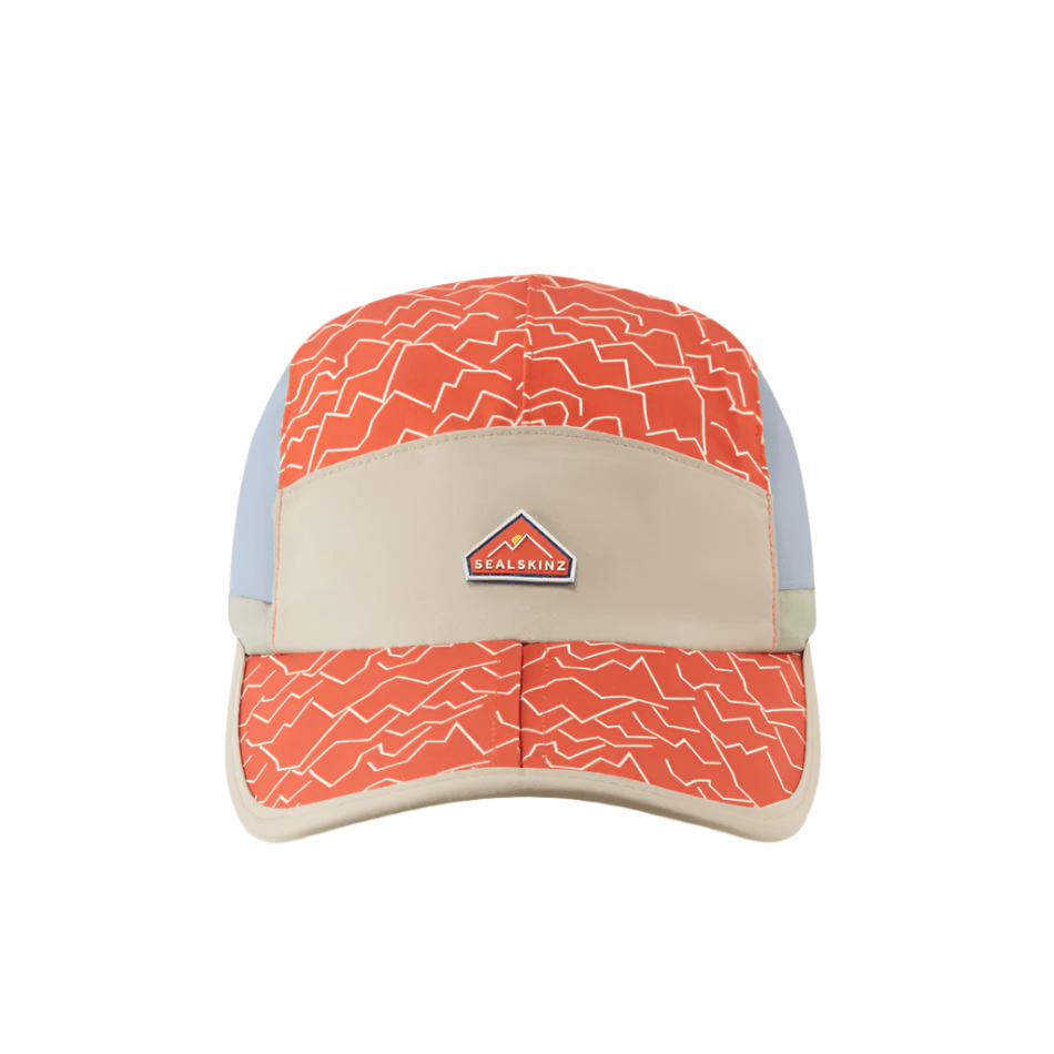 Sealskinz Accessories Sealskinz Poringland Waterproof Foldable Peak Printed Hiking Cap in Orange - Up and Running