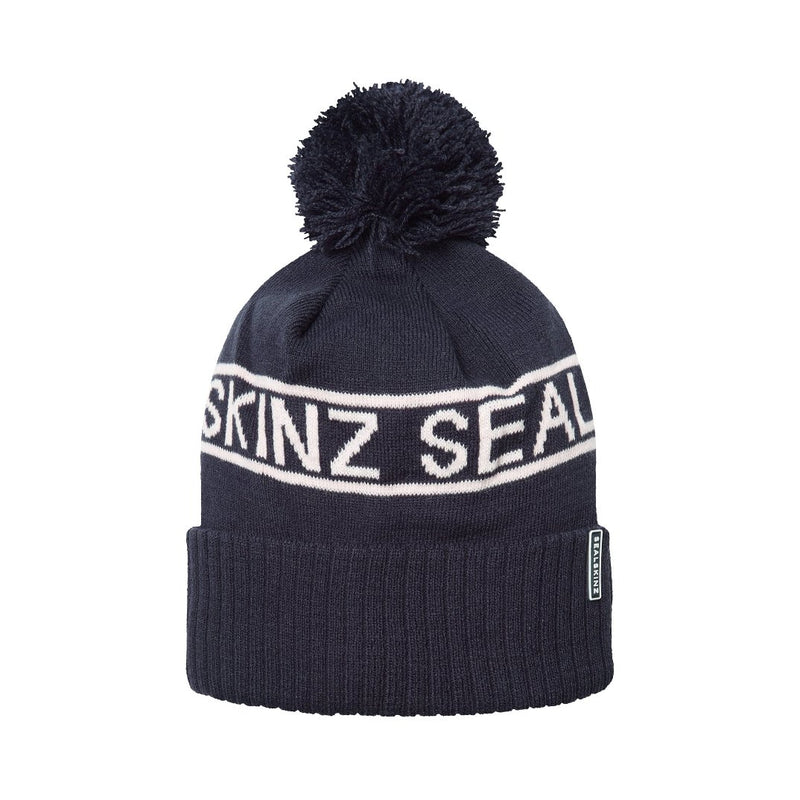 Sealskinz Accessories Sealskinz Waterproof Heacham Cold Weather Icon Bobble Hat in Navy AW24 - Up and Running