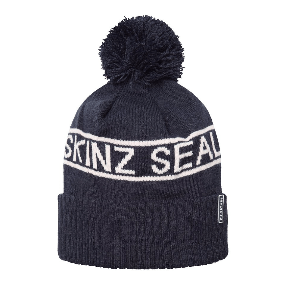 Sealskinz Accessories Sealskinz Waterproof Heacham Cold Weather Icon Bobble Hat in Navy AW24 - Up and Running