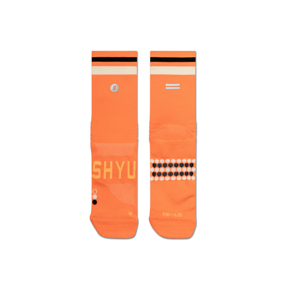 Shyu Accessories Shyu Unisex Half Crew Cut Racing Socks in Mango/Cream/Black SS25 - Up and Running